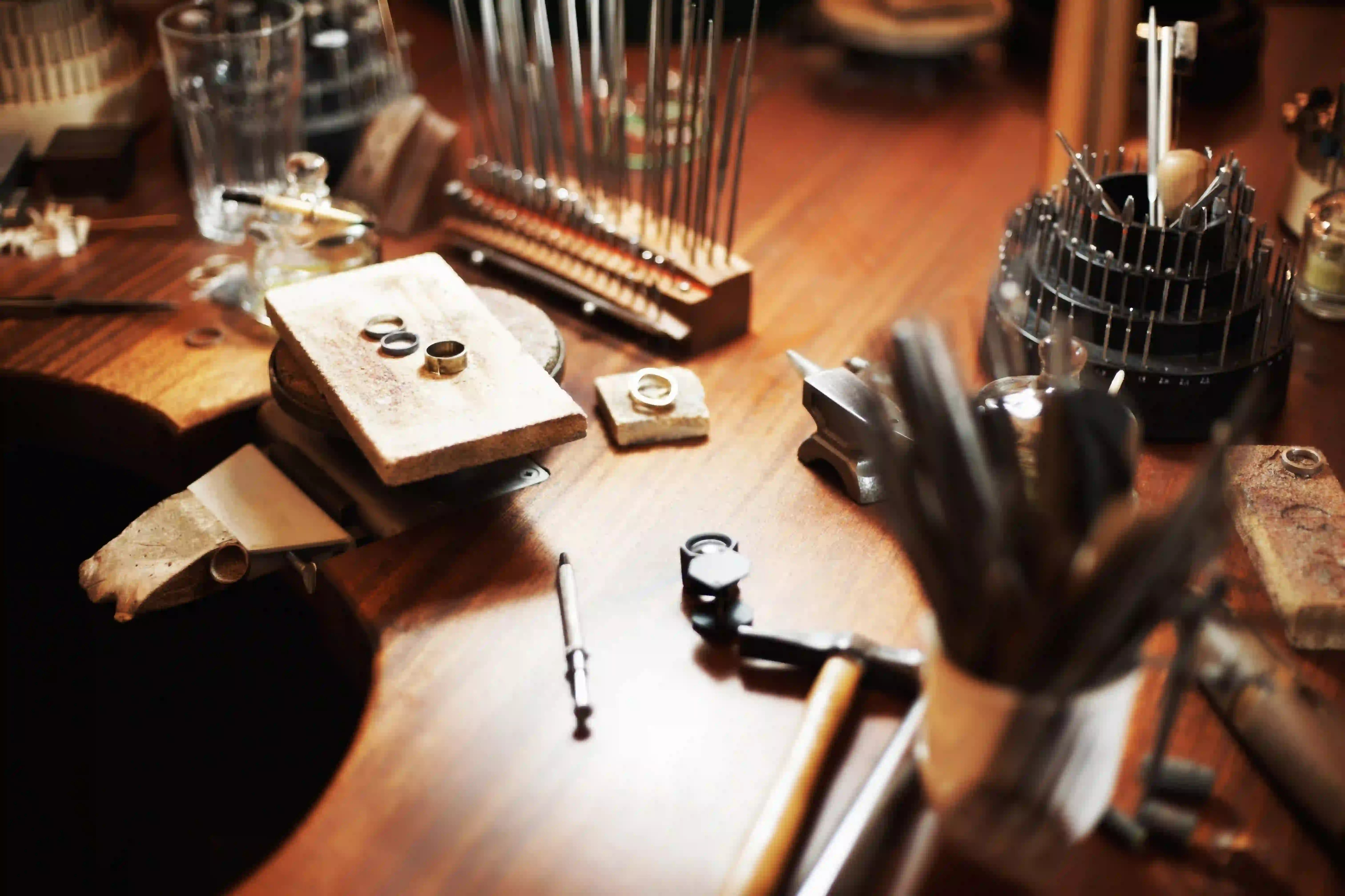 Jeweler's tools in a workshop