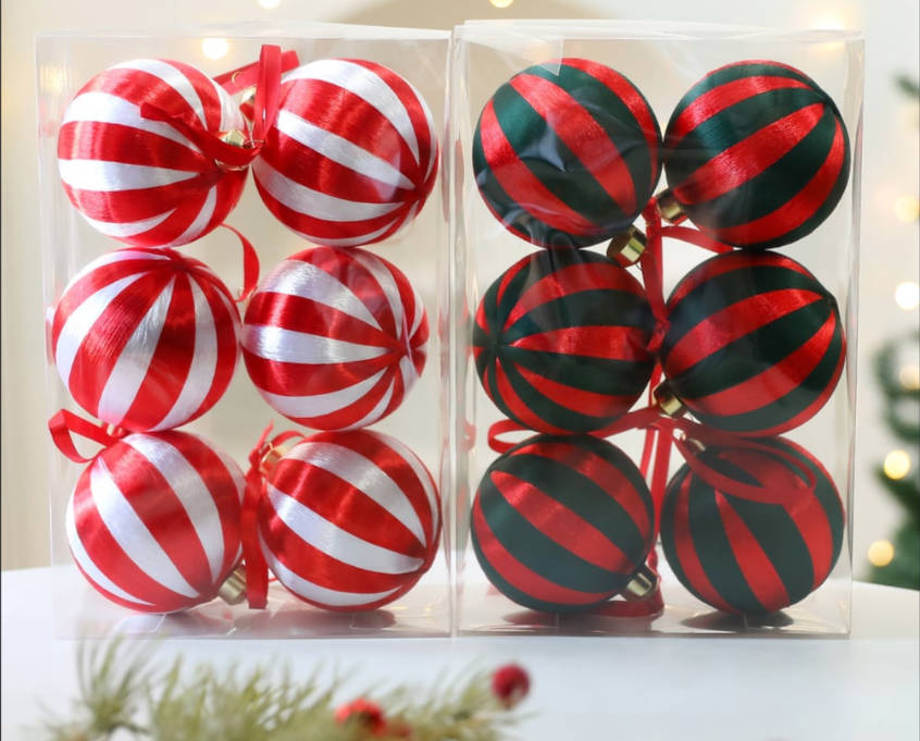 Christmas Stripe Ball Polyester Party Supplies
