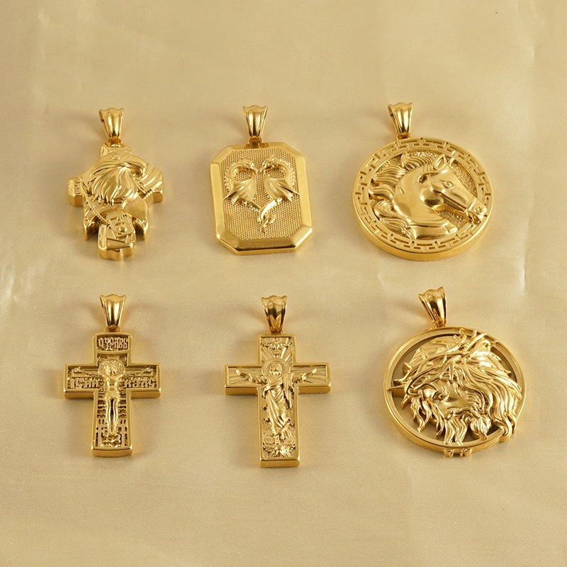 3D Embossed Priest Pendant Unisex Men's Necklace