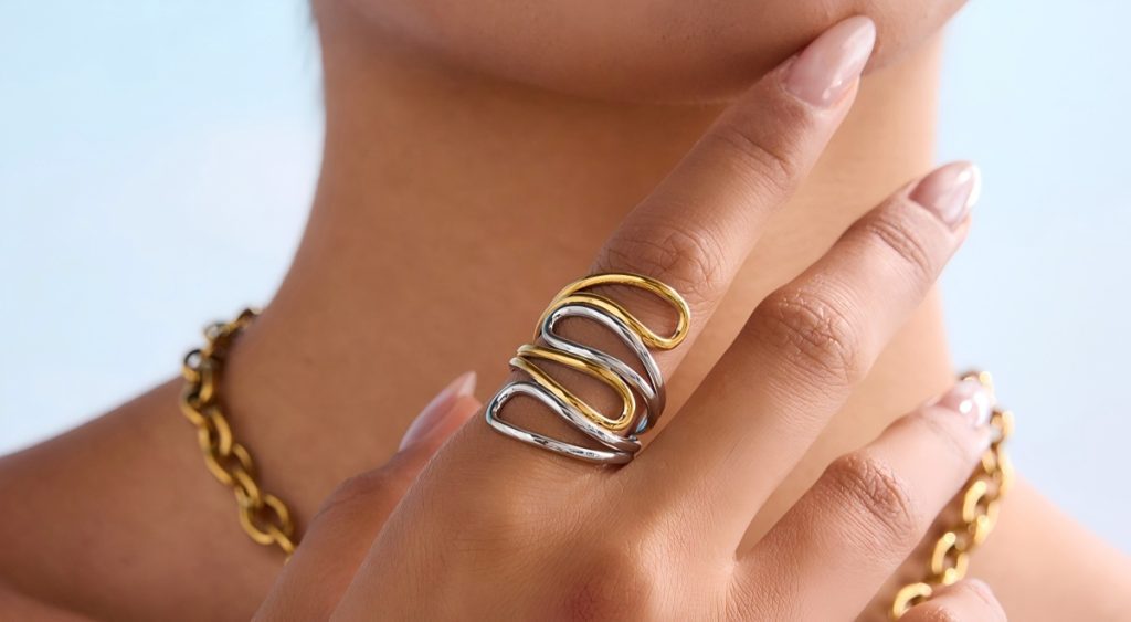 Stainless Steel Mixed Color Minimalist Rings