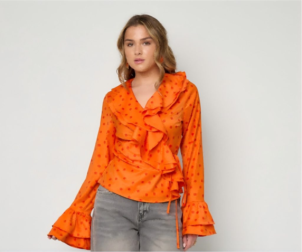 Ruffle Blouse Polka Dot