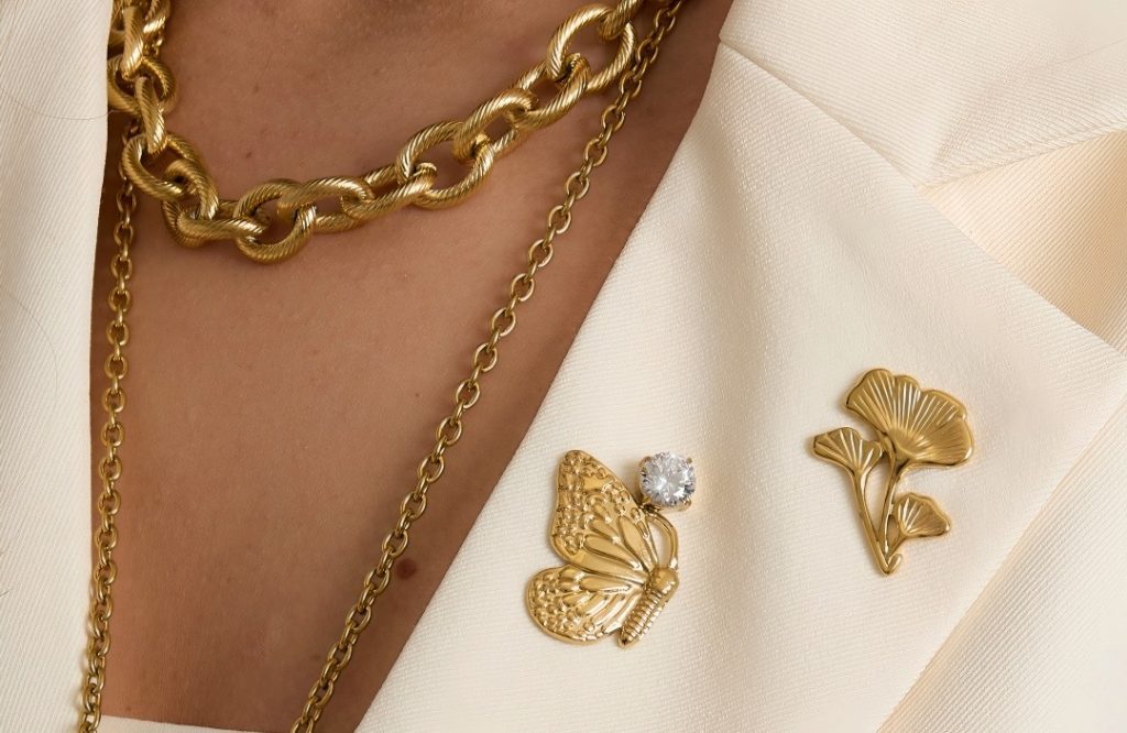 Stainless Steel Brooches Butterfly Simple Daily Simple Series Women's jewelry