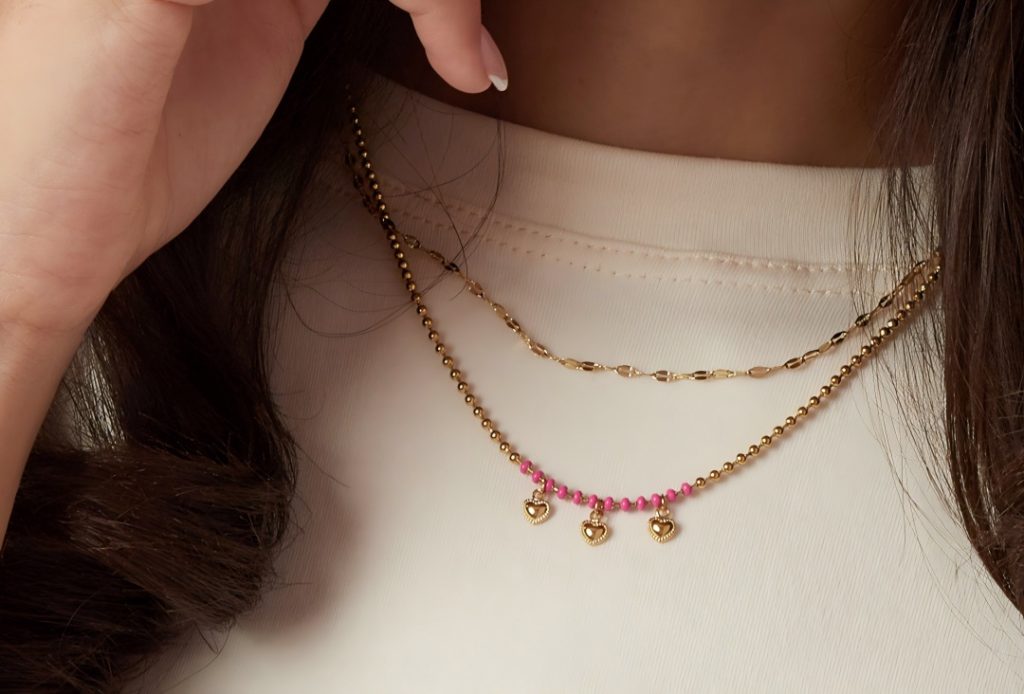 Stainless Steel Layered Necklaces Heart Simple Daily Simple Series