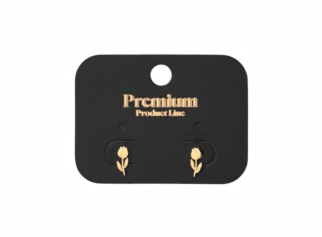 Tulip-shaped stud earrings