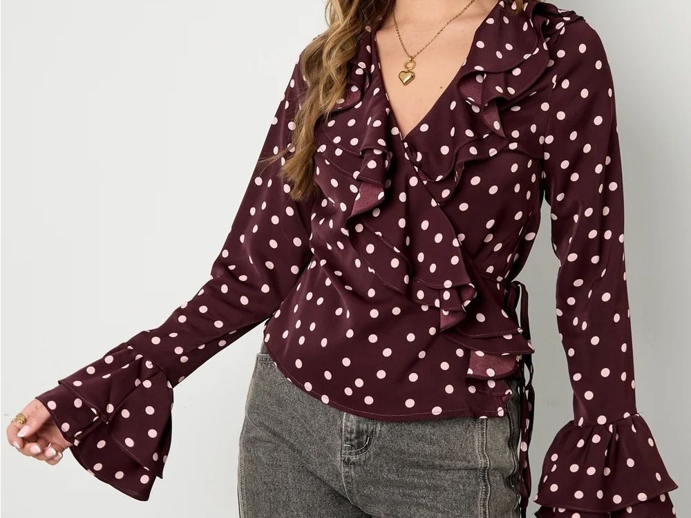 Women's Blouse  Elegant Polka Dots