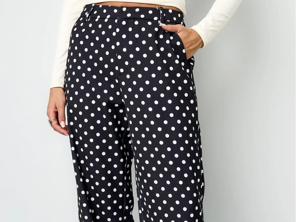 Women's Straight Pants Elegant Polka Dots