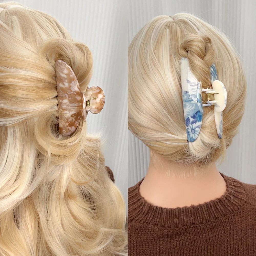 Simple Elegant Swoosh Resin Women's Hair Claws