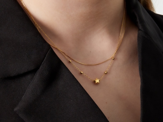 Double Layered Star Necklace