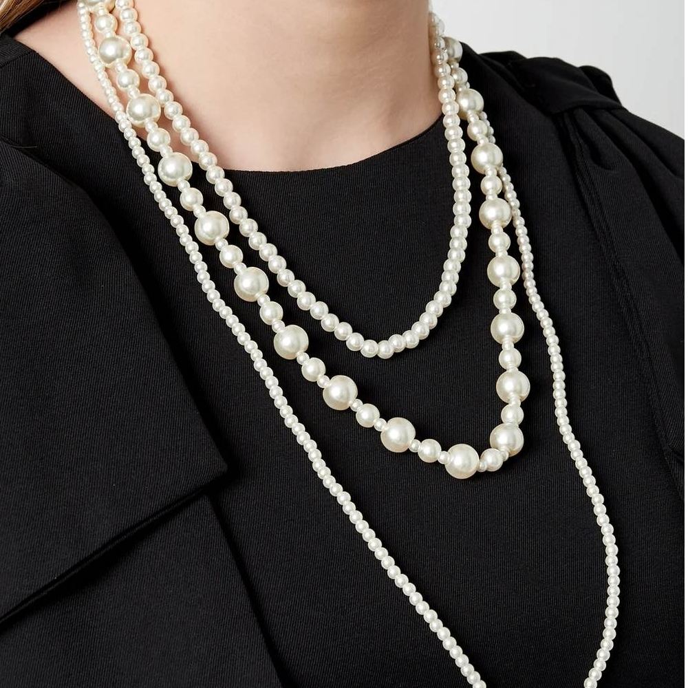 Layered Necklace mixed pearls