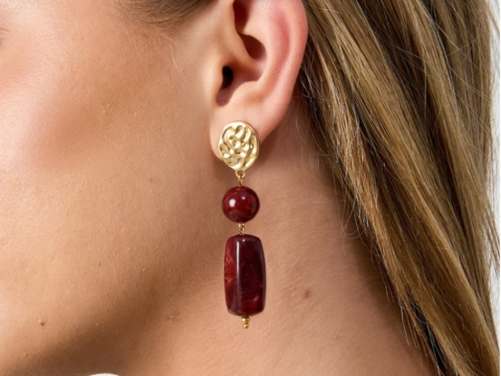 Stainless Steel Dangle Earrings Beads Retro Daily Classic Series Women's Jewelry