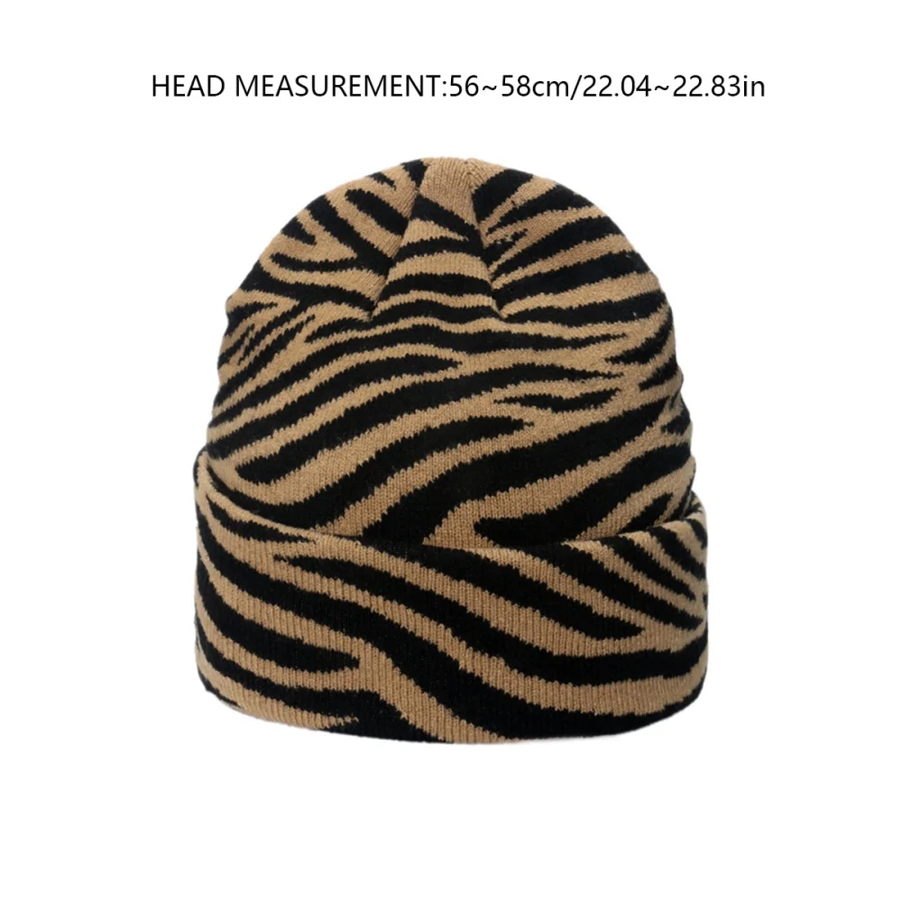 1 Piece Retro Zebra Stripes Print Knitted Hat