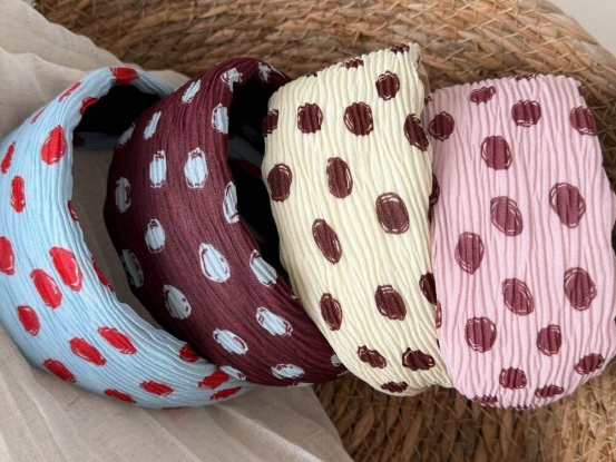 Simple Series Retro Polka Dots Mixed Color Polyester Hair Bands